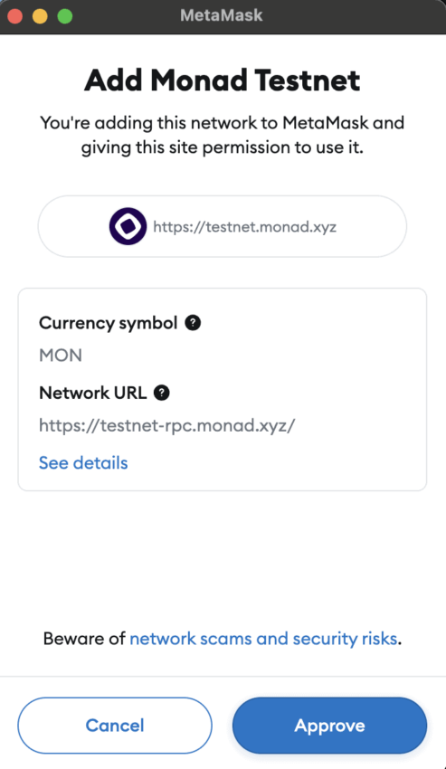 通过连接 Metamask 领取 Monad 空投：Metamask