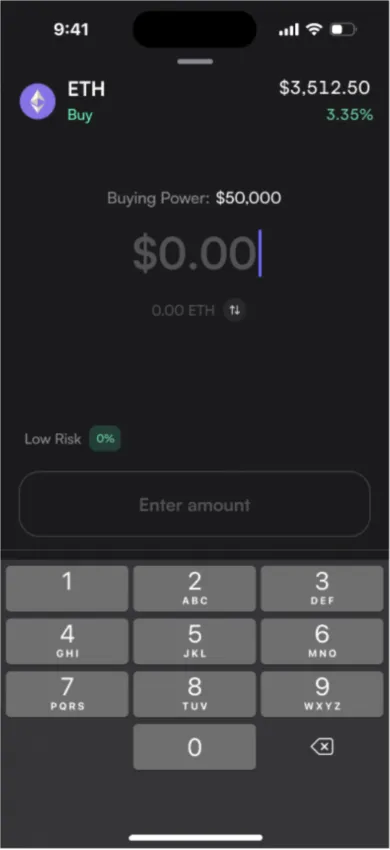 Buying power: dYdX app