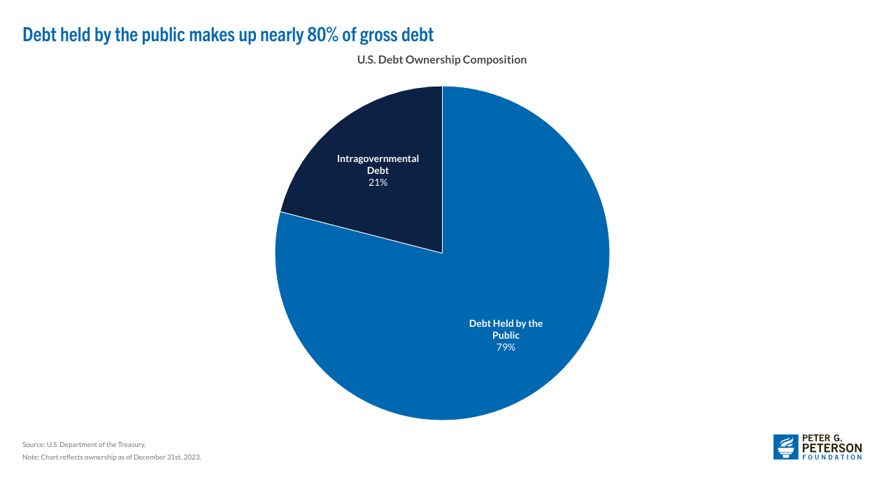 Il settore pubblico finanzia quasi l'80% del debito lordo del governo federale.