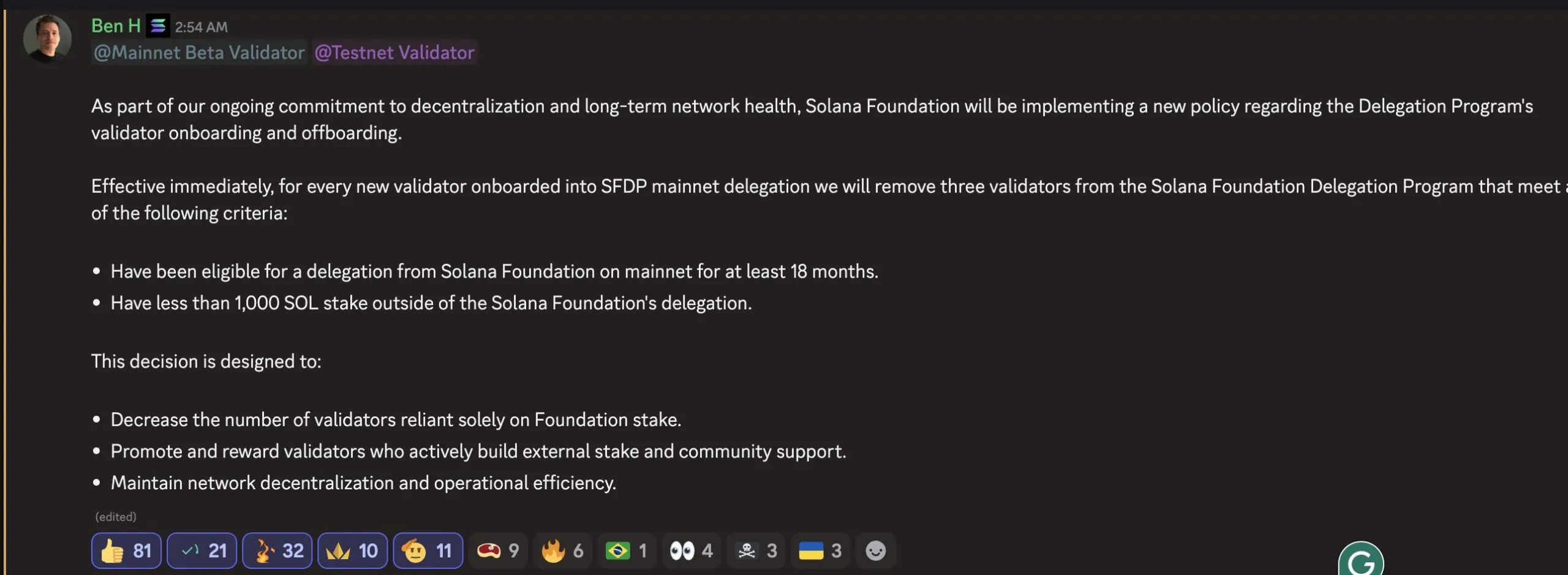 Solana foundation Validator Policy Shift