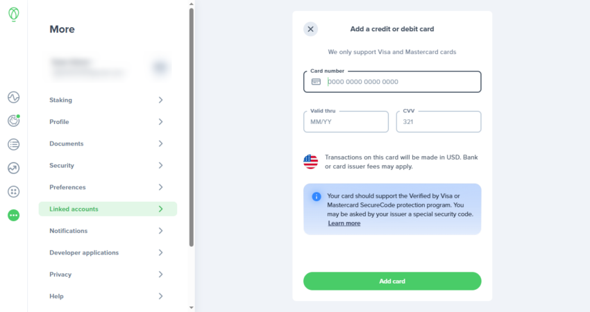 buy xrp credit debit card step 4
