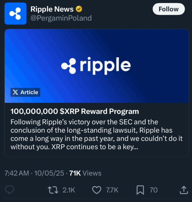 XRP airdrop scam