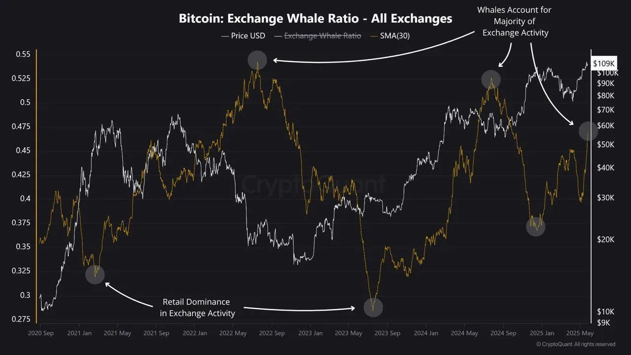 Bitcoin: Exchange Whale Ratio.