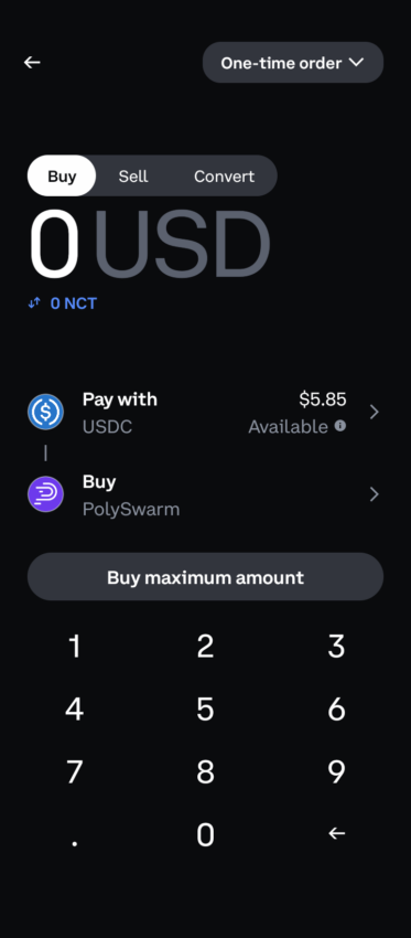 select the amount