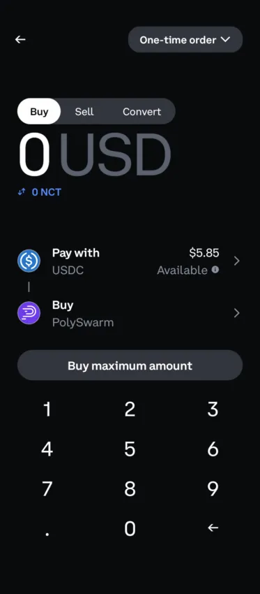 select the amount