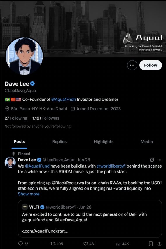 Dave Lee, Gründer von Aqua 1